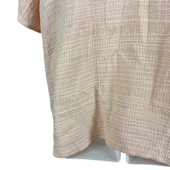 J Jill Pure Pink Blush Dolman Short Sleeve Oversized Embroidered Cotton Top L - Picture 11 of 16